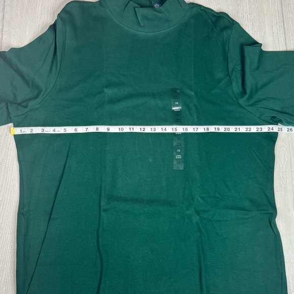 NWT 3XL Karen Scott Woman Long Sleeves Solid Green Plus Size - Picture 4 of 6